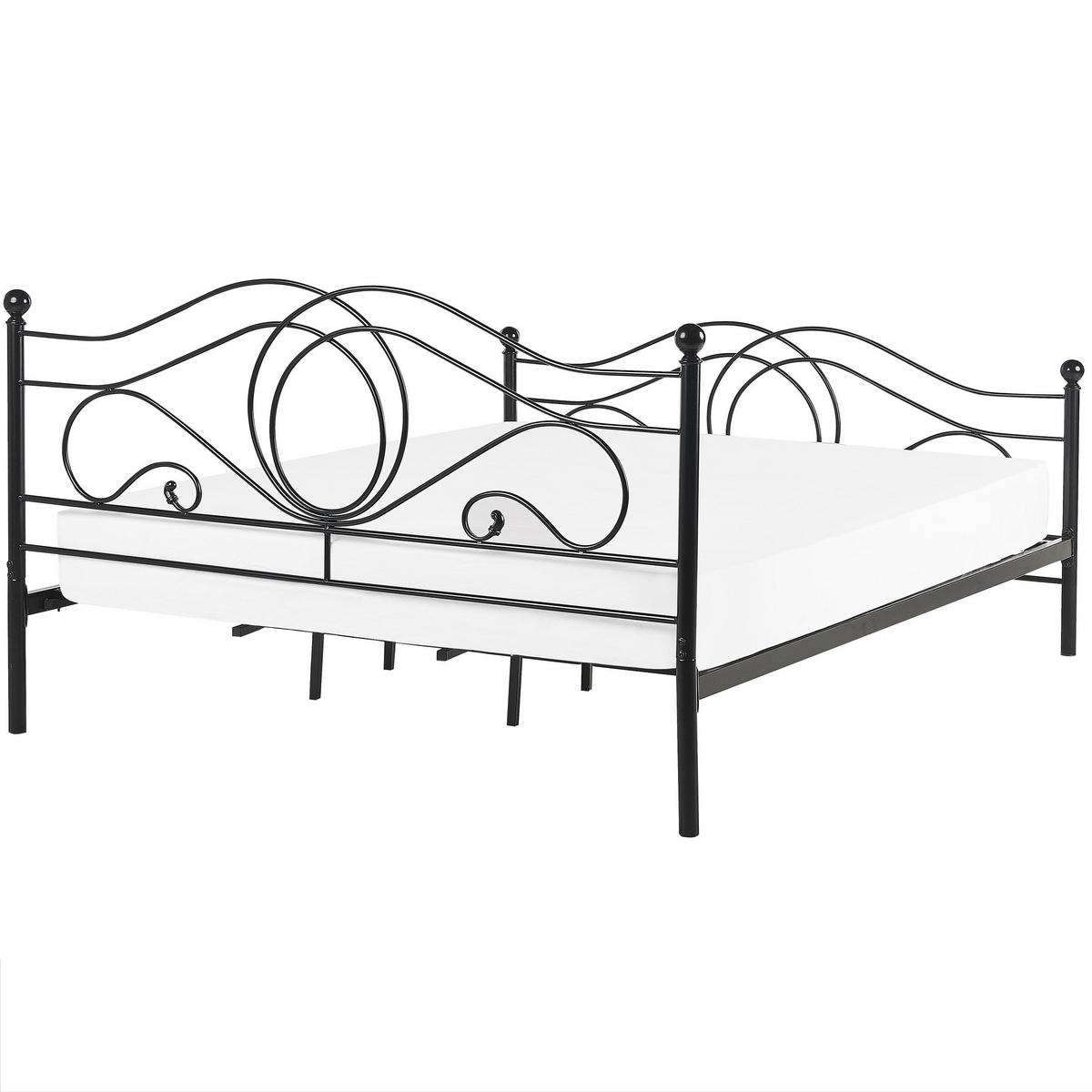 METALLBETT 180/200cm Schwarz Lyra - Schwarz, Metall (180/200cm) - Beliani