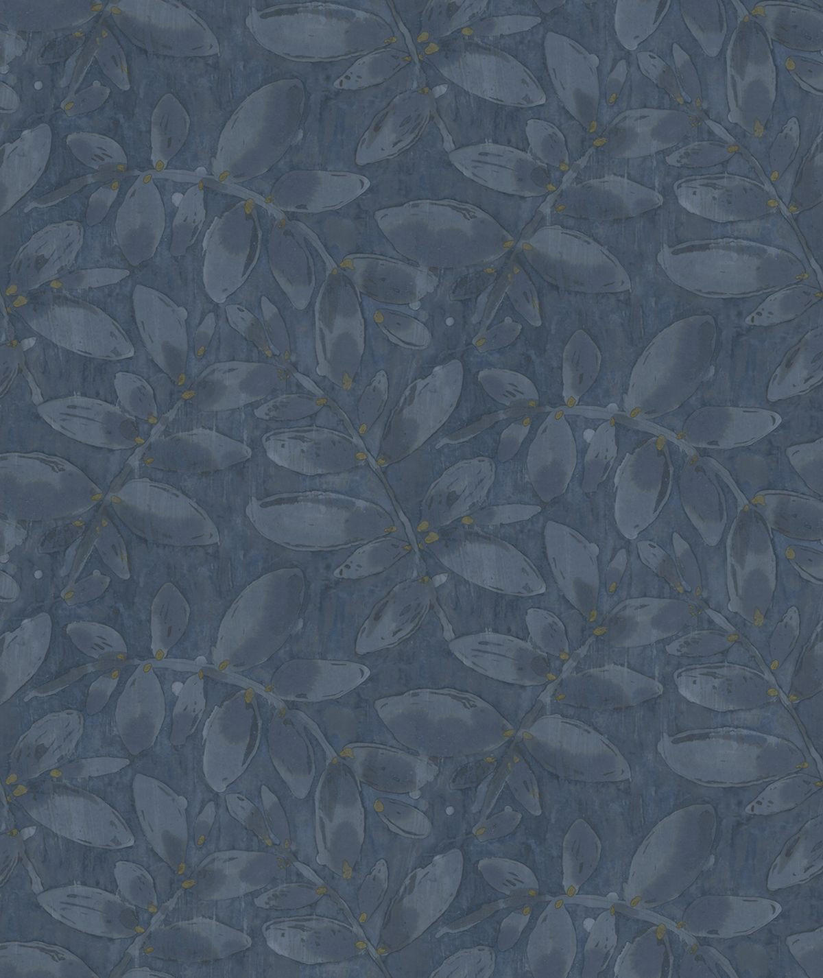 TAPETE gezeichnete Blätter 53 cm x 10,05 m - Blau, Papier (53/1000cm) - Sanders & Sanders