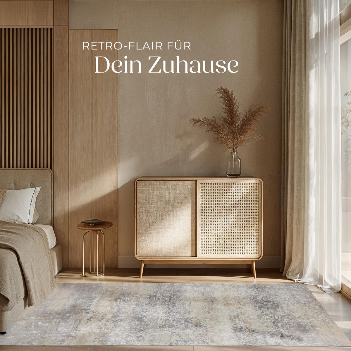 TEPPICH Vintage Design Dalia,rutschfeste Unterfläche,beige - Beige, Kunststoff (200/274cm) - tectake