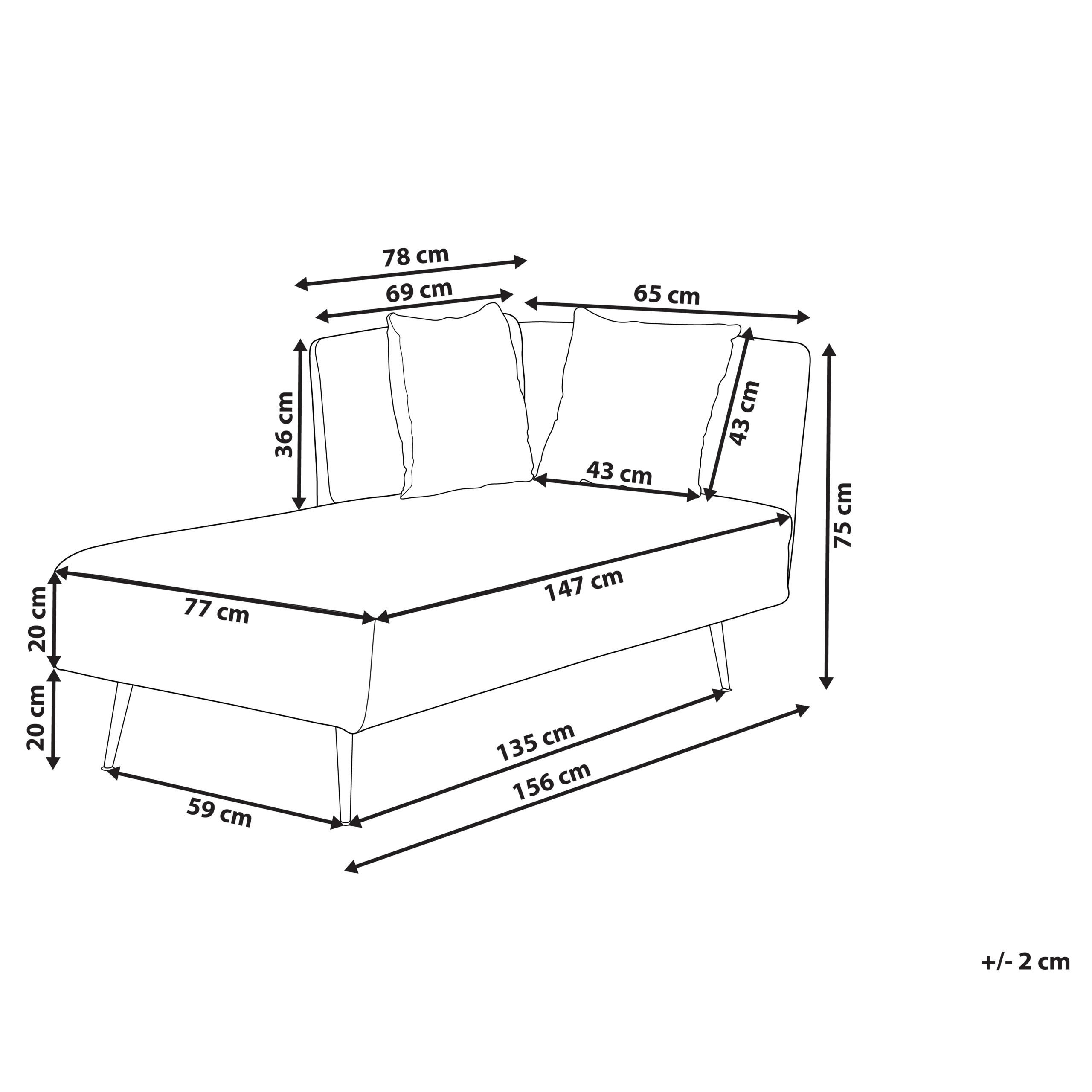Beliani Chaiselongue Weiß, Schwarz 156x75x77 cm