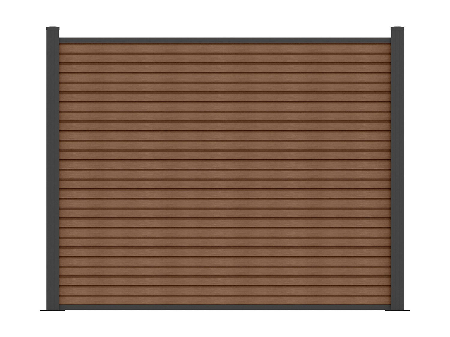 ZAUN - 176cm x 2cm - Verbundwerkstoff - anthrazitgrau, naturfarben dunkel - PALIZO - Anthrazit, Holzwerkstoff (176/148cm) - Vente-Unique