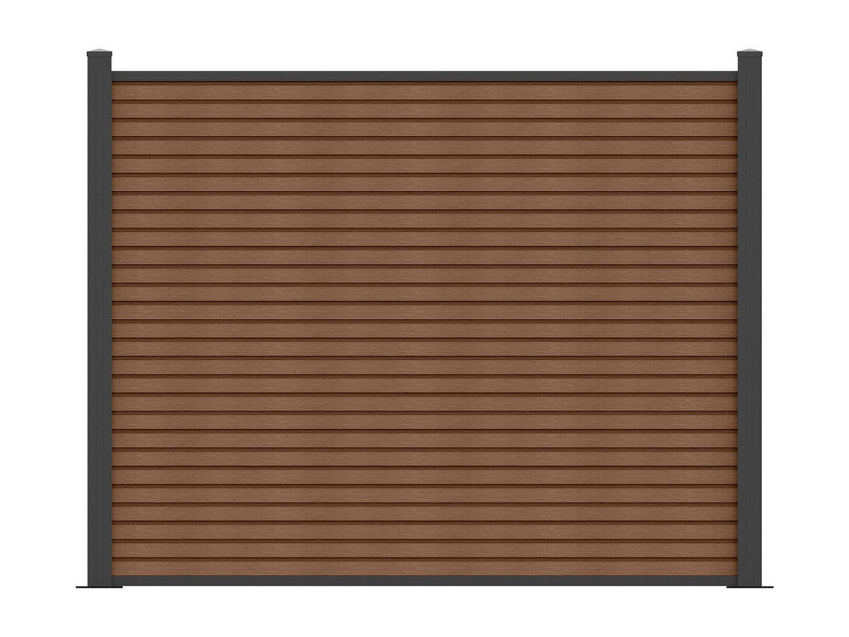 ZAUN - 176cm x 2cm - Verbundwerkstoff - anthrazitgrau, naturfarben dunkel - PALIZO - Anthrazit, Holzwerkstoff (176/148cm) - Vente-Unique