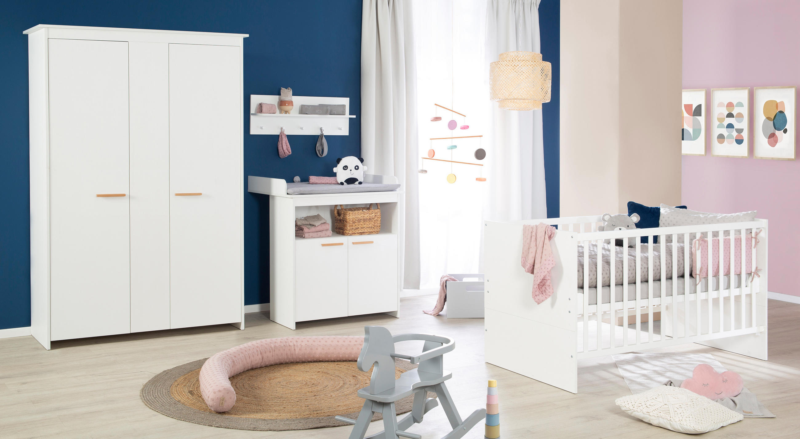 BABYZIMMER-SET Anton, 3-teilig - Weiß, Holzwerkstoff (78.5/80/142cm) - Roba