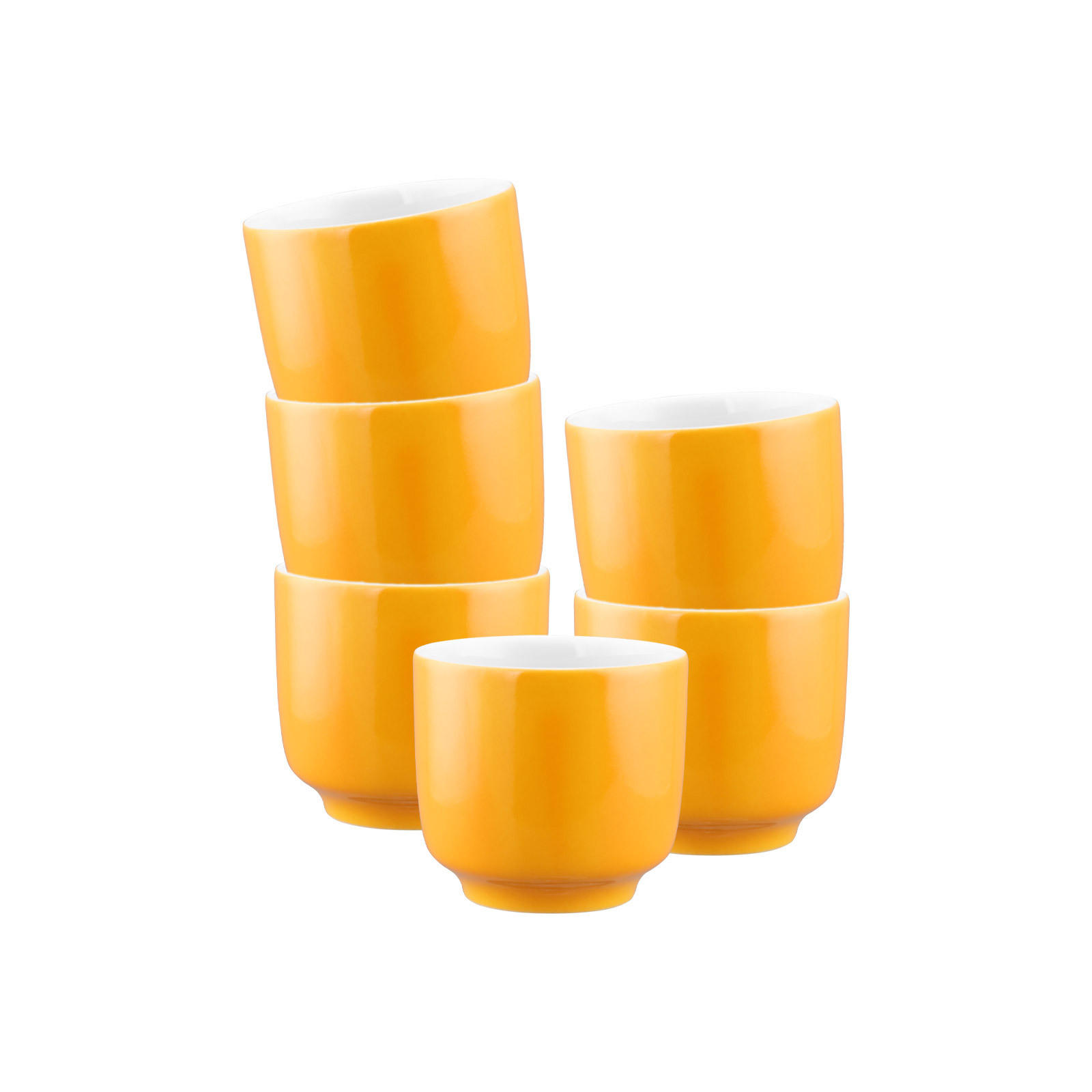 CAPPUCCINOTASSEN OHNE HENKEL Sento Home Pure Colors Mango Orange 300 ml 6er Set - Orange, Keramik (0.3L) - Seltmann Weiden