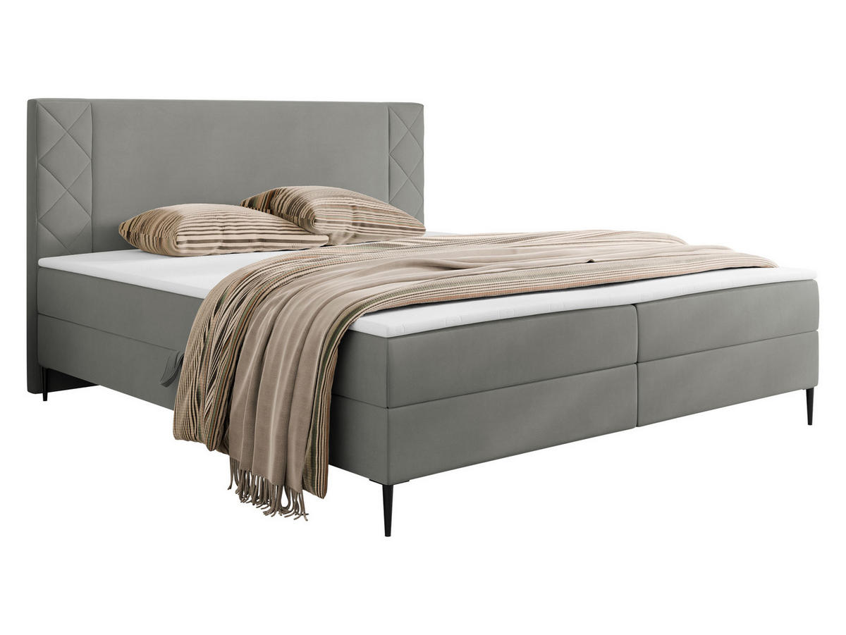 BOXBETT Portes - H3 - Schwarz/Grau, Holzwerkstoff/Textil (140/200cm) - MIRJAN24