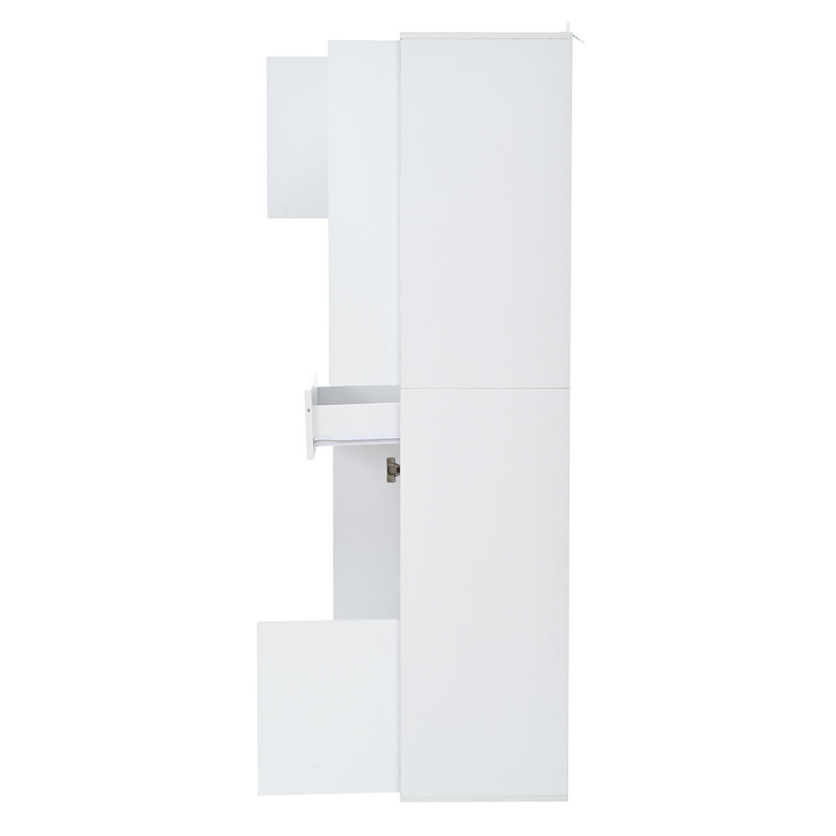 VITRINE 55/38/170 cm weiß aus Spanplatte mit LED-Hochglanzfront - Weiß, Holzwerkstoff (55/170/38cm) - OKWISH