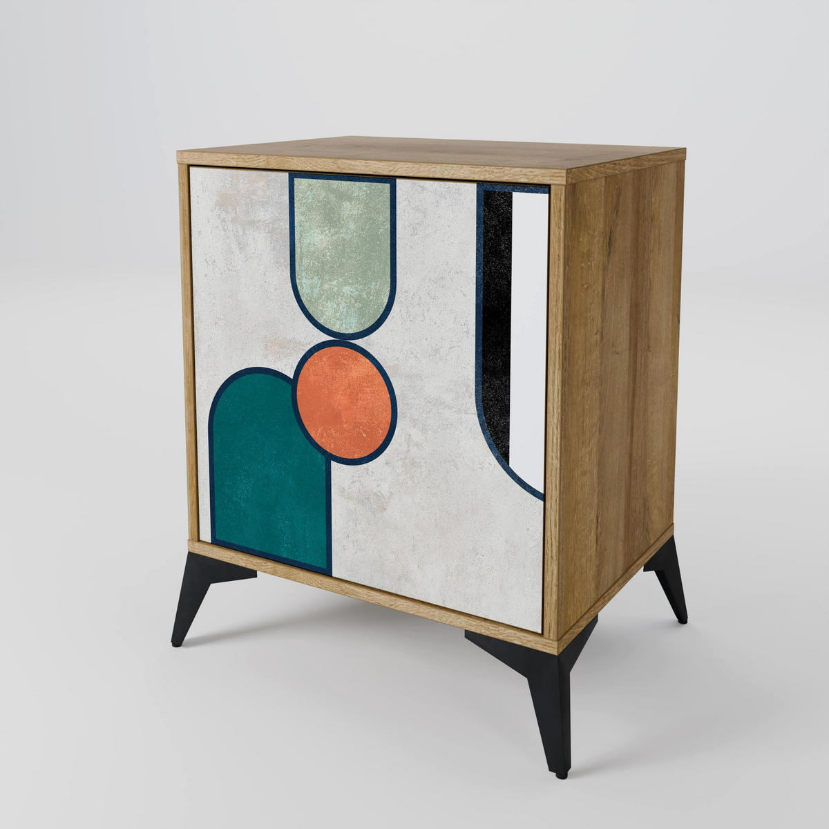 SIDEBOARD COOL STORY, Eichefarben, 57,5x42x57,5 cm, Ohne Füße - Eichefarben/Multicolor, Holzwerkstoff (57.5/57.5/42cm) - SpaceRebels