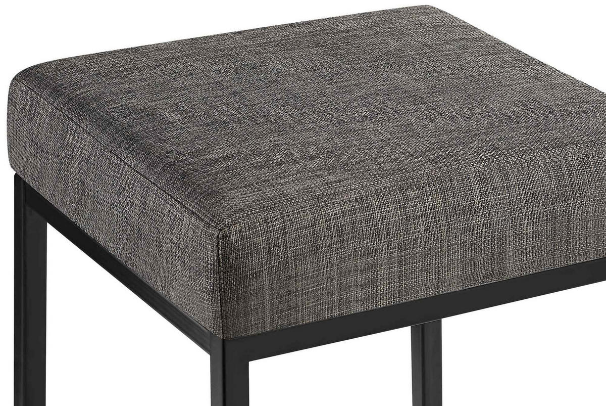 BARHOCKER Stoff grau - Schwarz/Grau, Textil/Metall (37/78/37cm) - CLP
