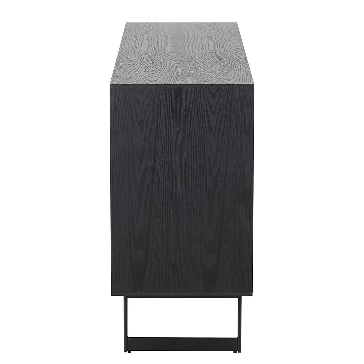 SIDEBOARD mit 3 Schubladen - Esche teilmassiv - Eschefarben/Schwarz, Holz (160/80/40cm) - home24