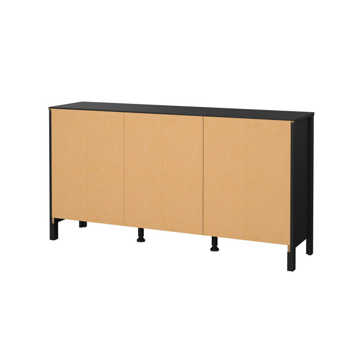 SIDEBOARD, Madrid, Schwarz, Melamin., 152 x 39 x 80 cm - Schwarz, Holzwerkstoff (152/80/39cm) - ebuy24