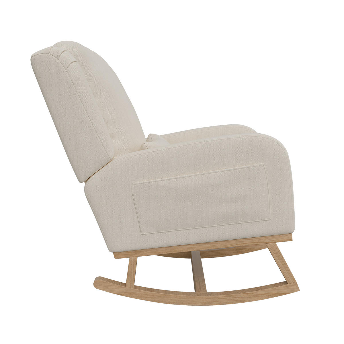 SCHAUKELSTUHL Schaukelsessel mit 2 Seitentaschen, Beige - Beige, Holz (93/96/68cm)