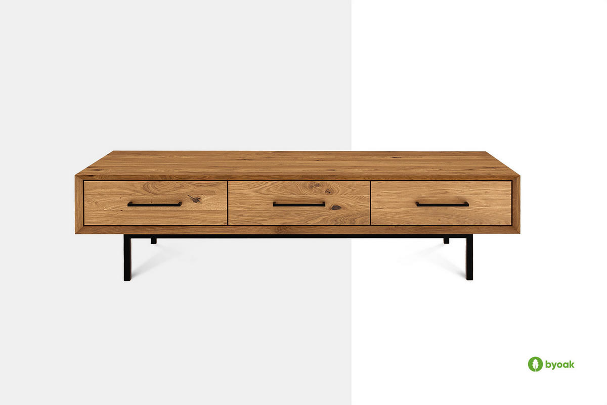 KOMMODE NIEDRIG LEON Kernbuche - Kernbuche, Holz (144/35/45cm) - byoak