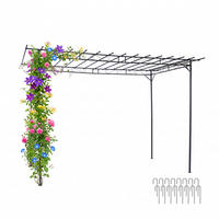 PERGOLA Svart pulverlackerat stål 215x320x190 cm - Svart, Metall (320/215/190cm) - Relaxdays