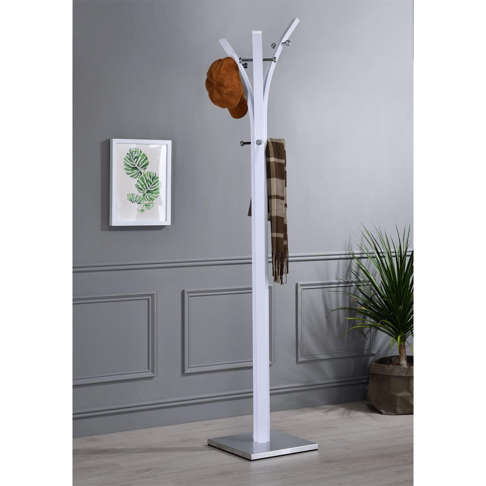 GARDEROBENSTÄNDER DENIS - Weiß, Metall (35/183/35cm) - IDIMEX