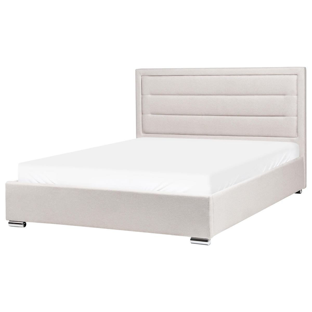 BETT mit Stauraum 160/200 cm Hellbeige Rouen - Beige, Textil (160/200cm) - Beliani