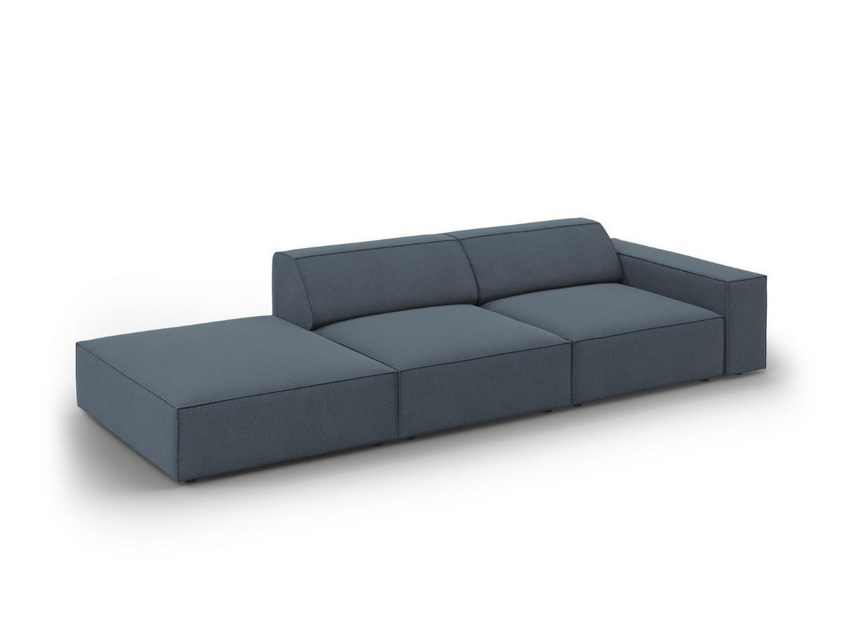 SOFA Jodie aus strukturiertem Stoff blau 3 Sitzplätze - Blau, Textil (102/70/262cm) - Micadoni