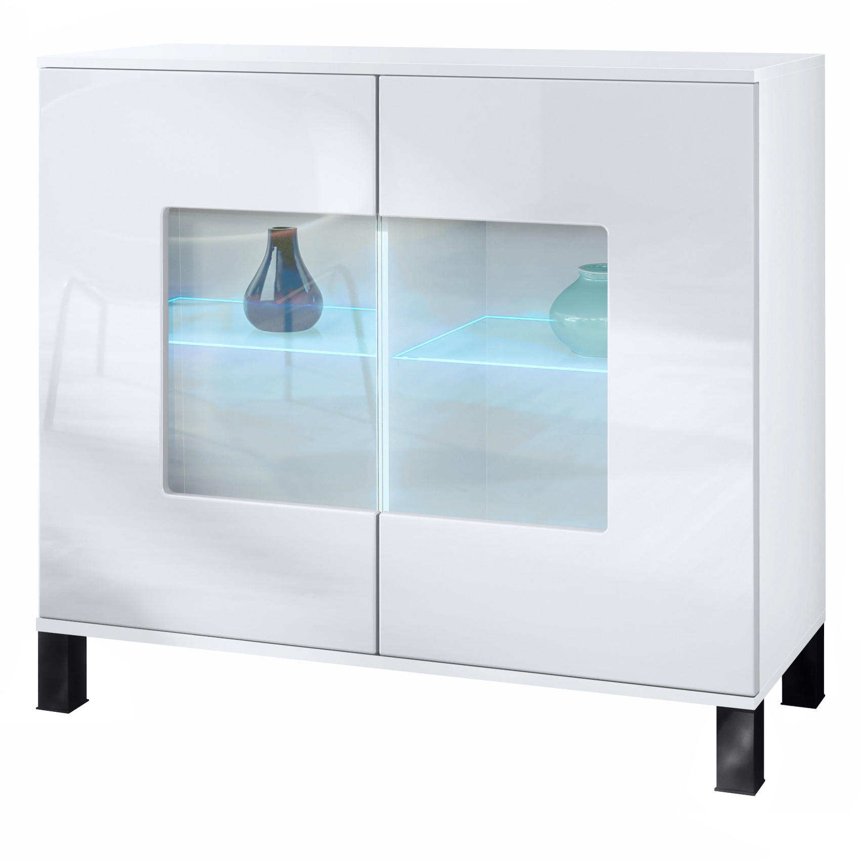 Vladon Kommode Weiß Hochglanz 92.5x84.5x35 cm