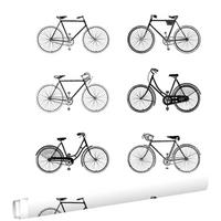 TAPETE Fahrräder 53 cm x 10.05 m - Schwarz, Papier (53/1000cm) - ESTAhome