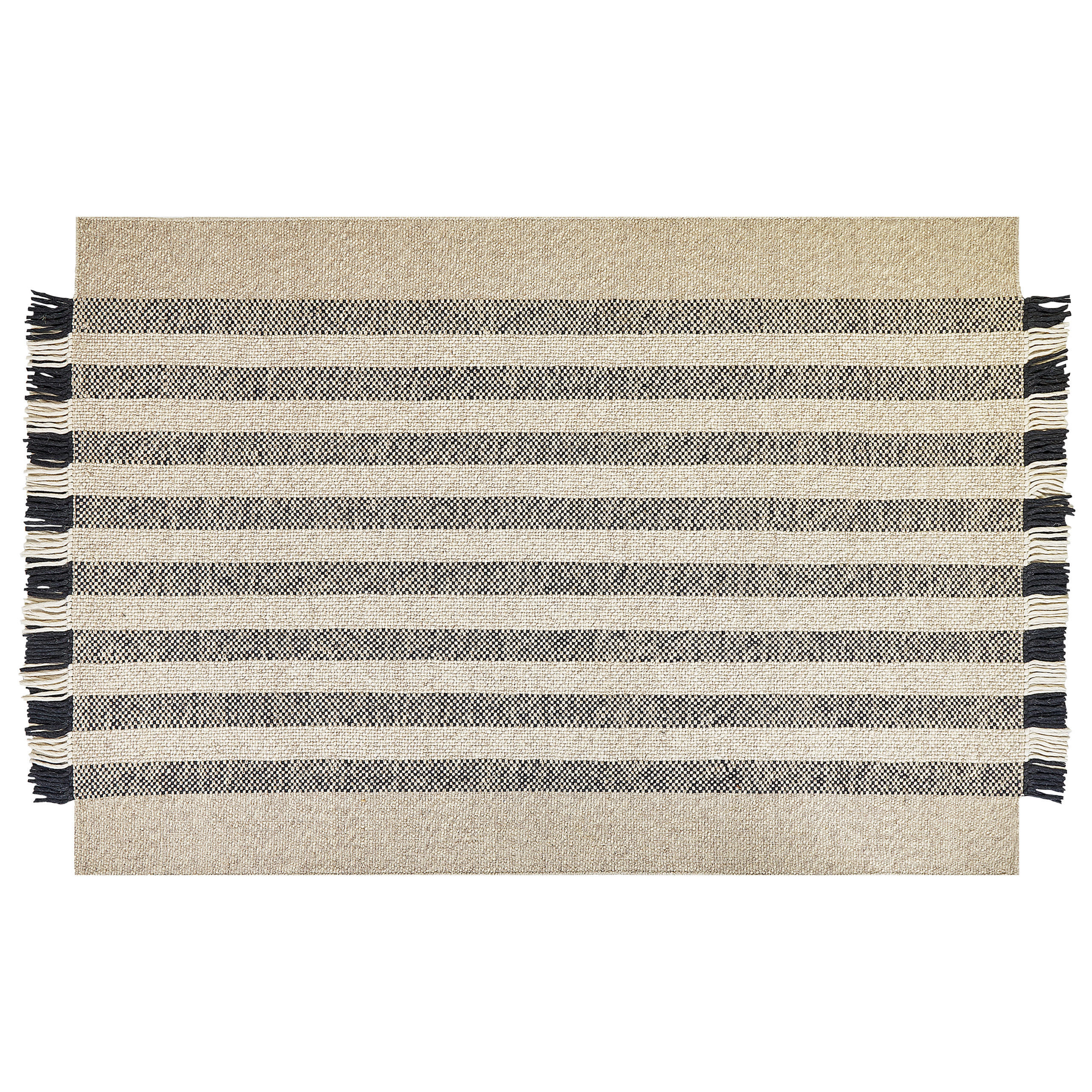 KURZFLOR-TEPPICH Tacettin 230/160 cm - Schwarz, Textil (160/230cm) - Beliani