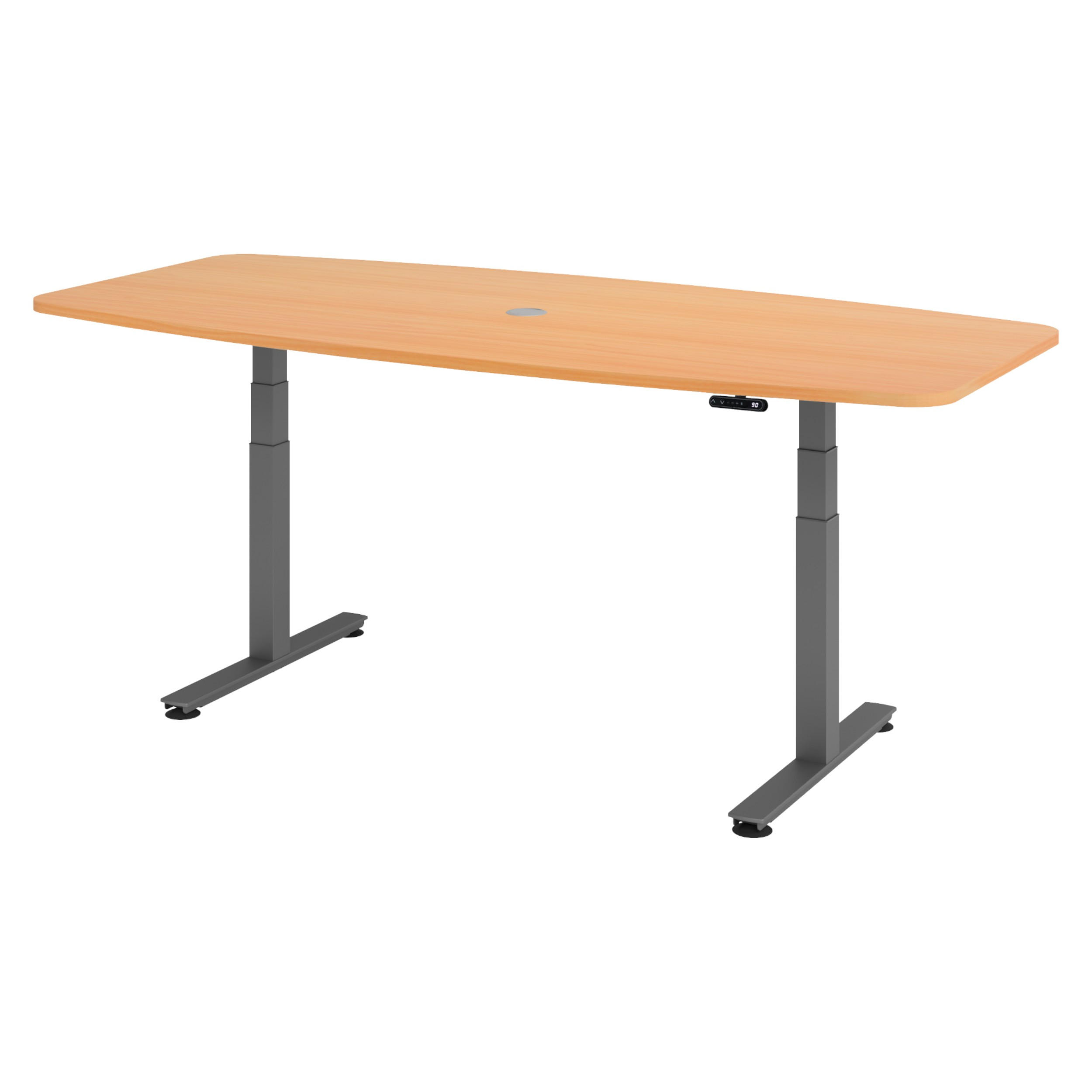 bümö Konferenztisch Buche, Graphit 220x74x103 cm