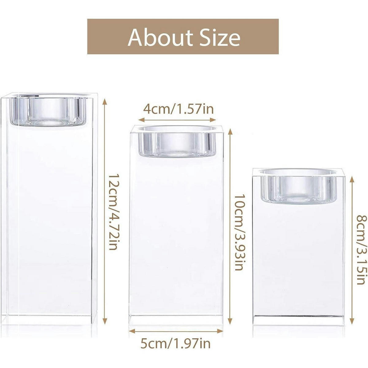 KERZENSTÄNDER 3-teiliges Set Kristallglas Transparent - Transparent, Glas (12cm)