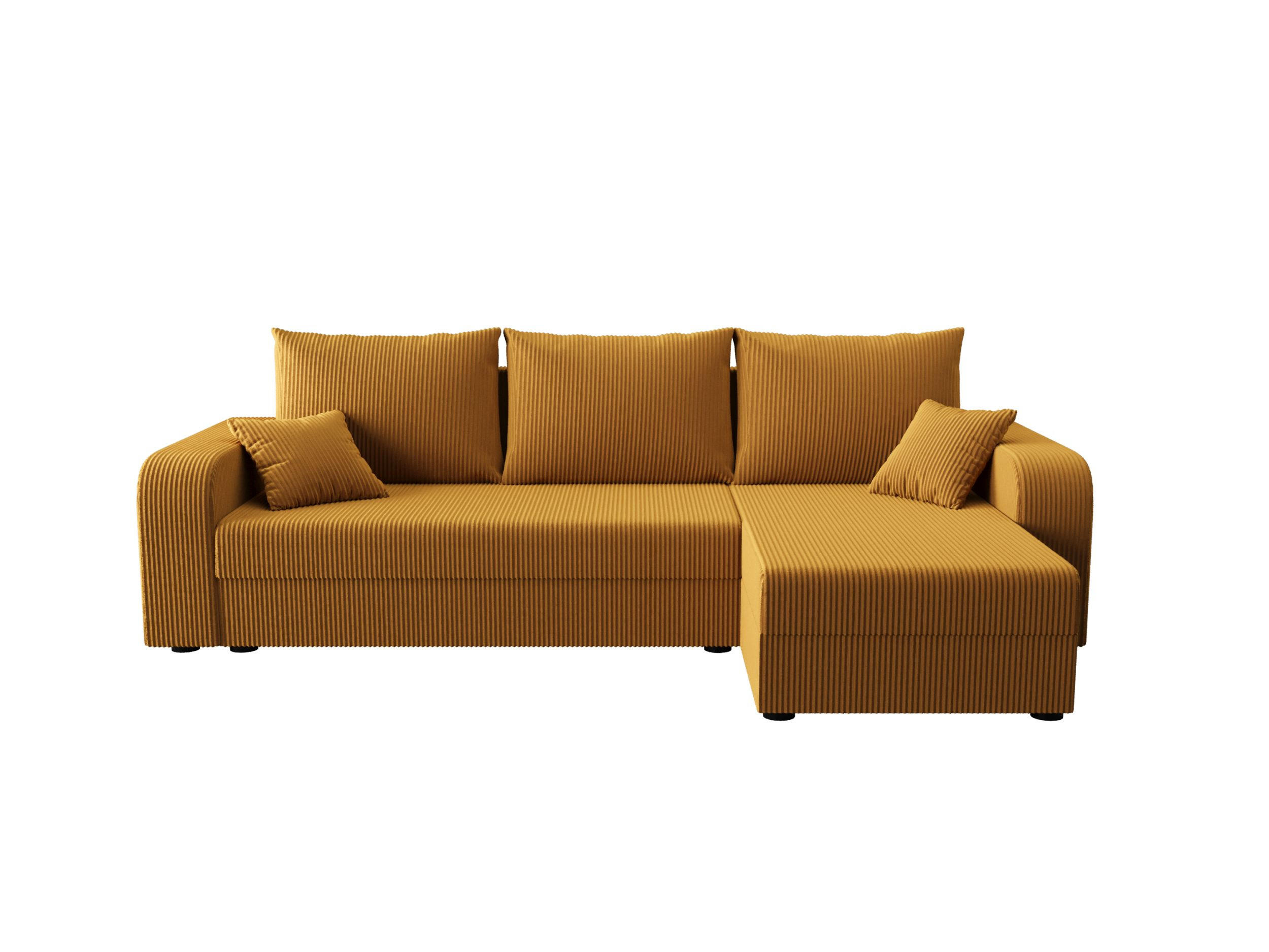ECKSOFA HEWLET L BIS Zoom 9 Rechts mit Schlaffunktion - Currygelb, Textil (240/140cm) - Bedante