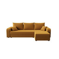 ECKSOFA HEWLET L BIS Zoom 9 Rechts mit Schlaffunktion - Currygelb, Textil (240/140cm) - Bedante