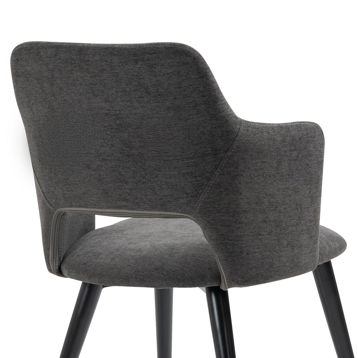 ARMLEHNSTUHL mit Stoffbezug Grey 4er-Set - Grau, Textil (46/81/45cm) - Meubles Cosy