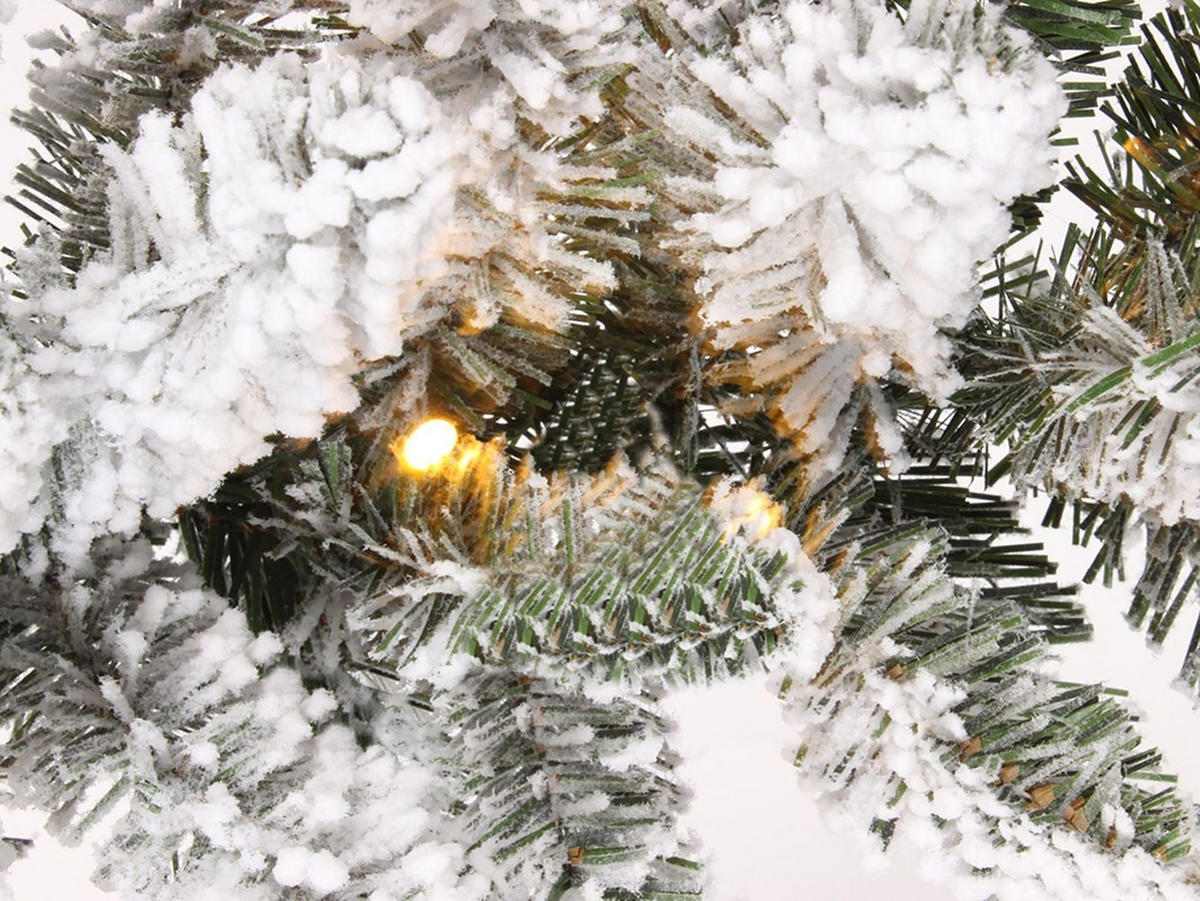 GIRLANDE Weihnachten künstlich undekoriert schneeweiß DELUXE Viola mit LED Beleuchtung 270 cm - Weiß, Kunststoff (17cm) - LAALU