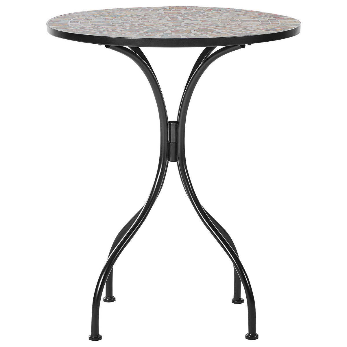 GARTENTISCH Schwarz Casario - Goldfarben/Schwarz, Metall (60/60/74cm) - Beliani