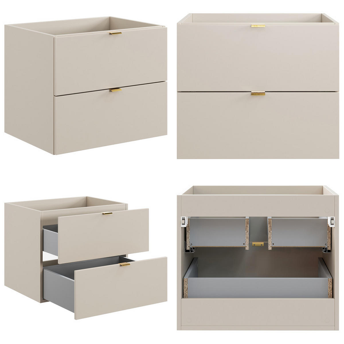 WASCHTISCH Durango-56 - Beige, Holzwerkstoff (121/65/47cm) - Lomado