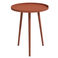 BEISTELLTISCH DE-07268 mit Rand aus Stahl Rot - Rot, Metall (40/40/50cm) - ComfortXL