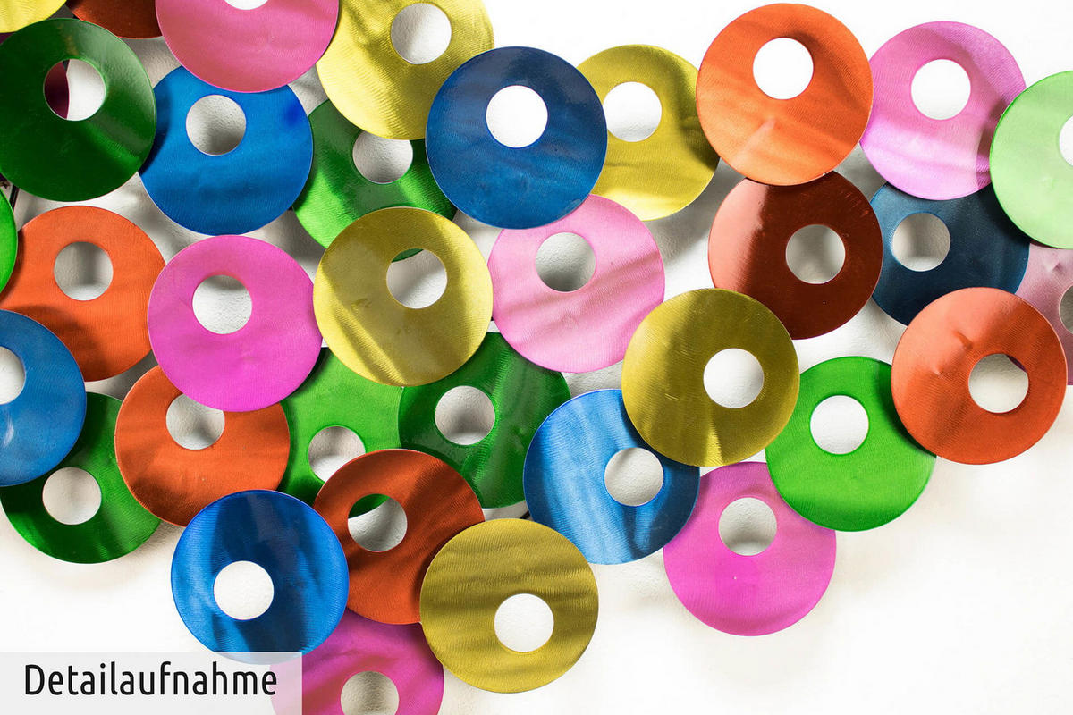 WANDDEKO Bunt 126/67 cm - Multicolor, Metall (2.58/67/7cm) - KUNSTLOFT