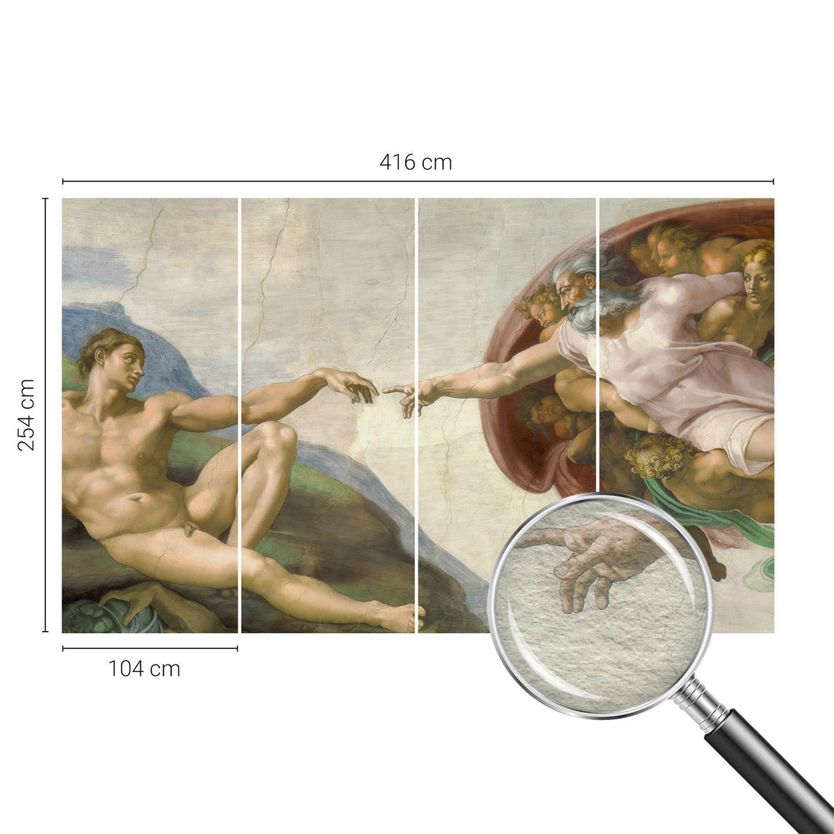 FOTOTAPETE 416x254 cm - Spiritueller Kontakt - Beige, Textil (416/254cm) - Wallfluent