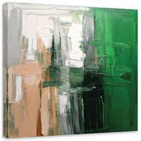 LEINWANDBILD Abstraktion Hintergrund Pastellfarben Grün 60x60cm - Grün, Textil (60/60cm) - Feeby