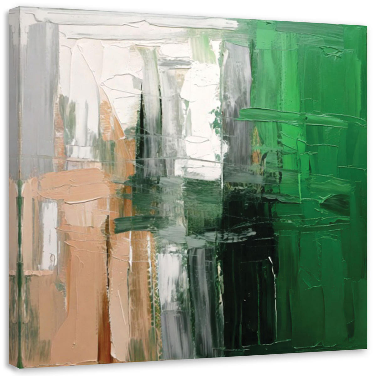 LEINWANDBILD Abstraktion Hintergrund Pastellfarben Grün 60x60cm - Grün, Textil (60/60cm) - Feeby