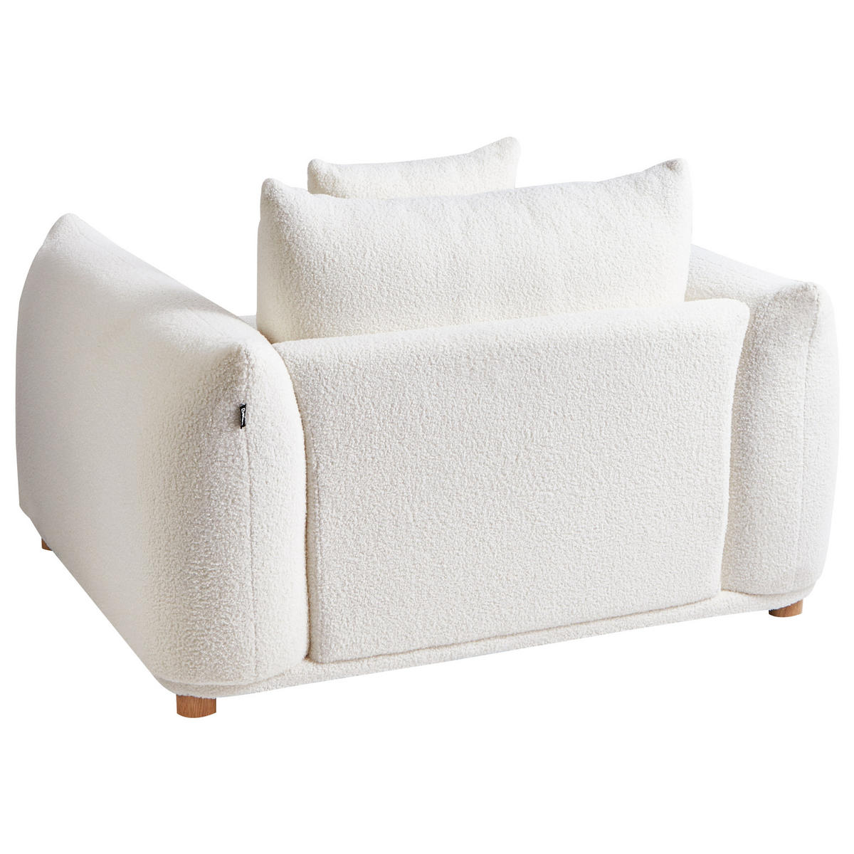 SESSEL Bouclé Cremeweiß Luvos - Creme/Weiß, Textil (120/74/108cm) - Beliani