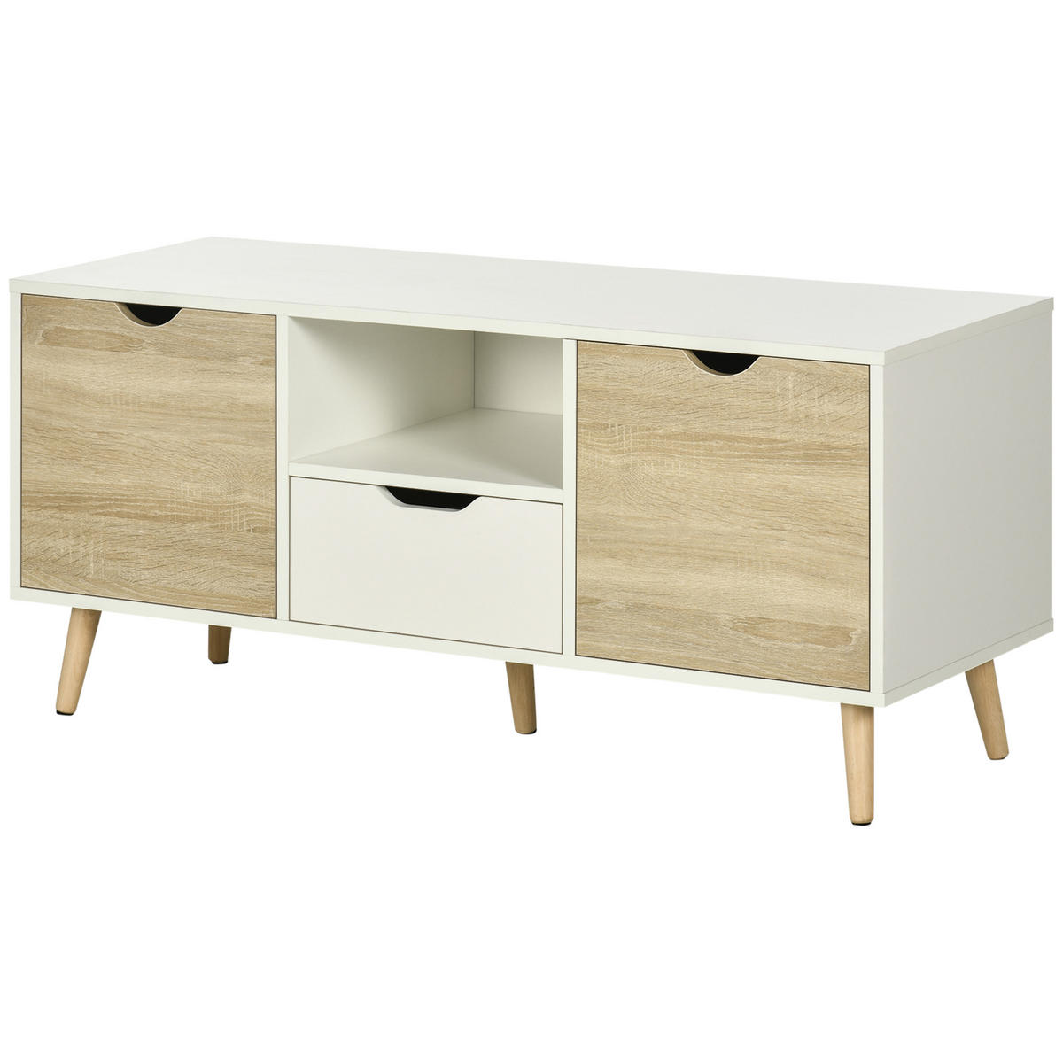 TV-MÖBEL Weiß 1 Stück - Weiß, Holzwerkstoff (110/50/40cm) - GiPP