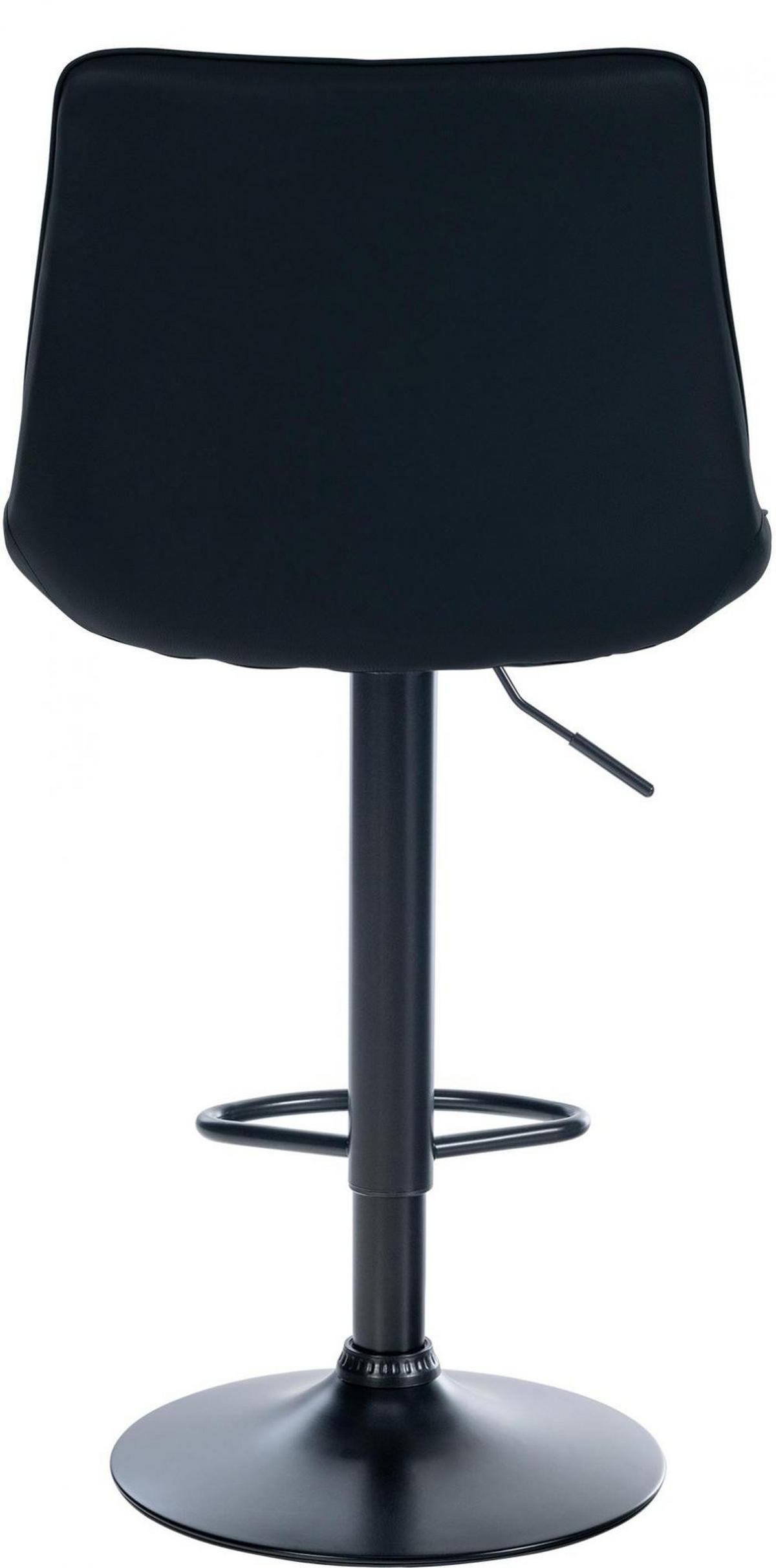 BARHOCKER 2er Set Lederlook schwarz - Schwarz, Textil/Metall (49.5/91/50cm) - CLP