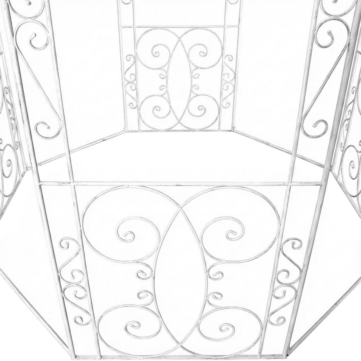 PAVILLON Liv Antik 284x263x313cm Metall Antik-Weiß Gartenpavillon - Weiß, Metall (284/313/263cm) - DELUKE