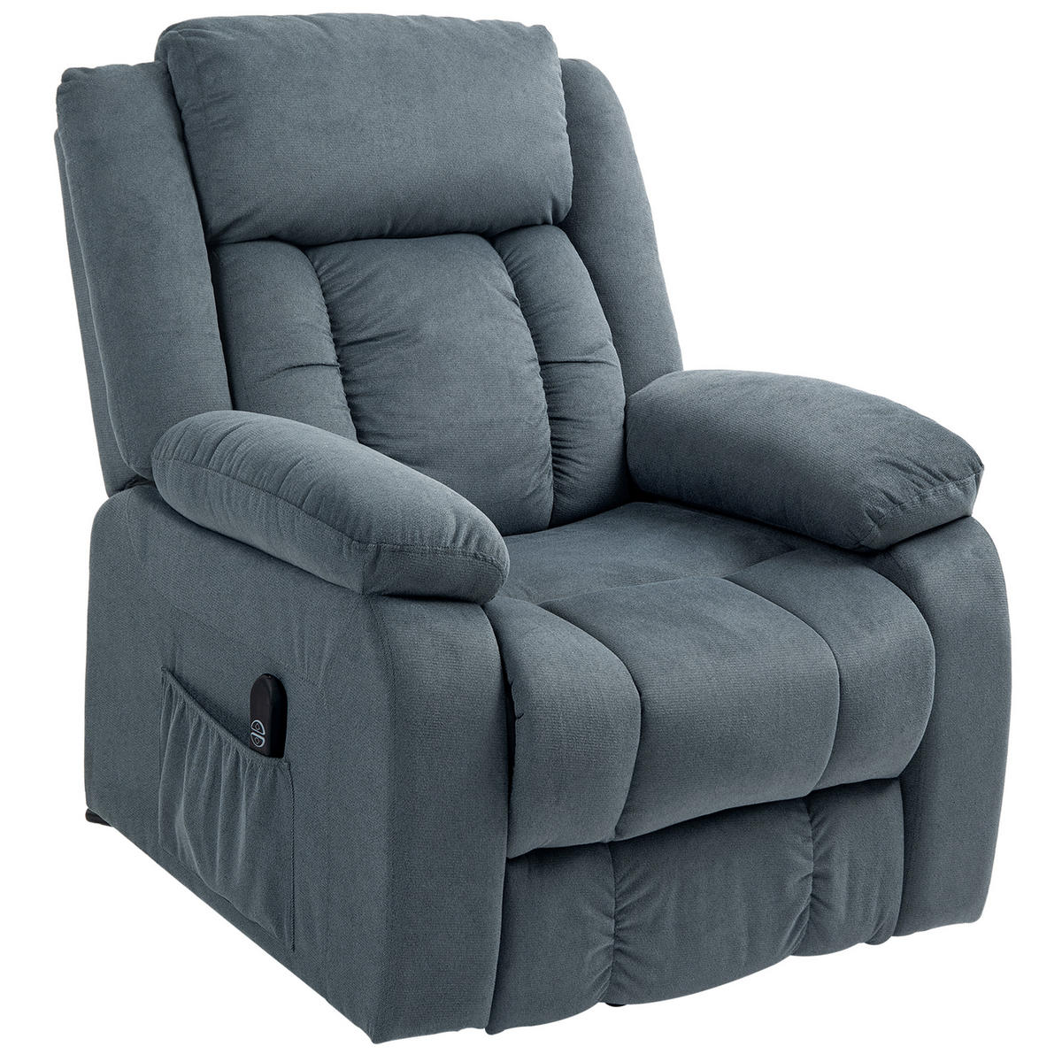 AUFSTEHSESSEL DE-06412 150° neigbar, Taschenfederkern, Samt-Bezug Grau - Grau, Textil/Metall (92/105/94cm) - ComfortXL