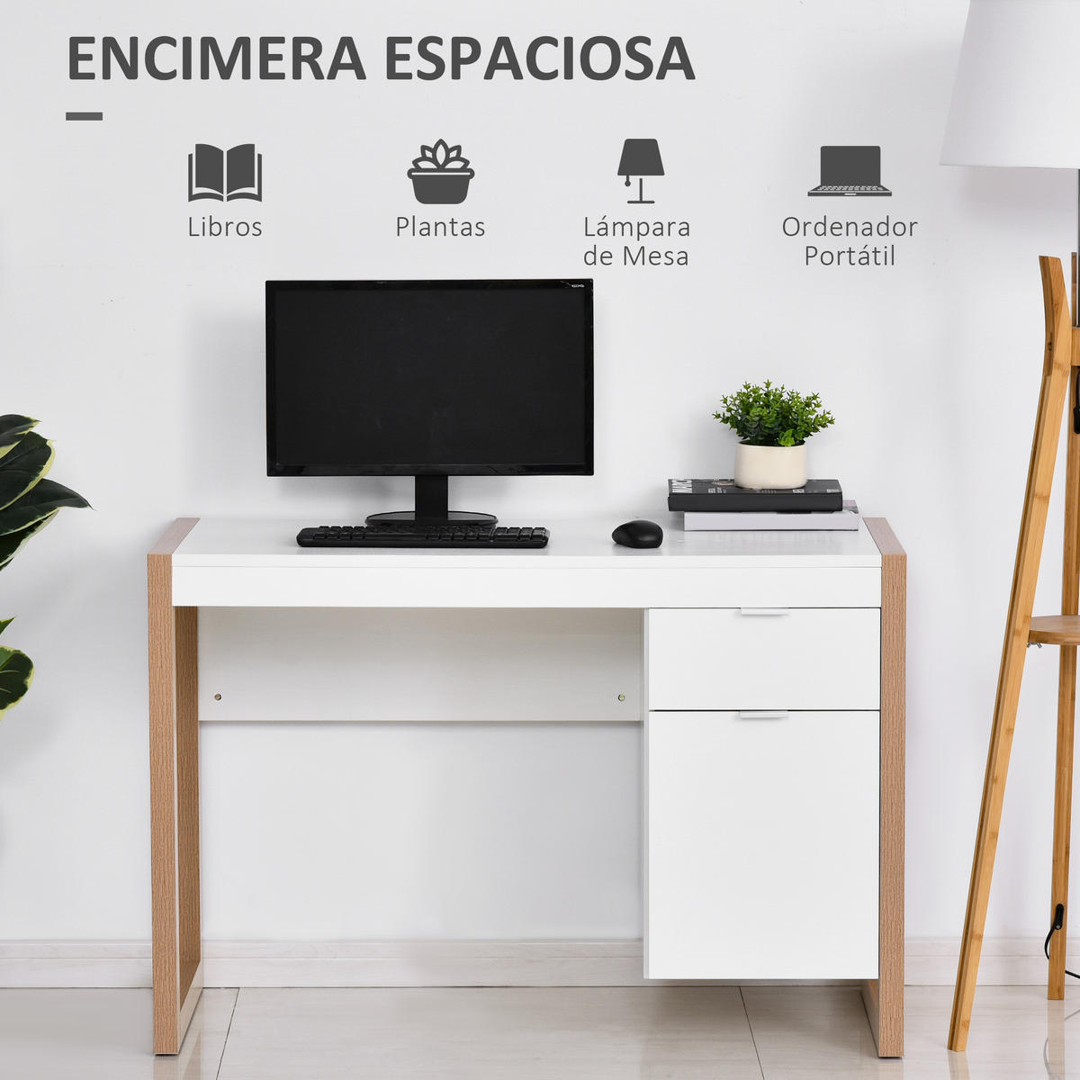BÜROTISCH Weiß 1 Stück - Weiß, Holzwerkstoff (50/112.5/75.5cm) - GiPP