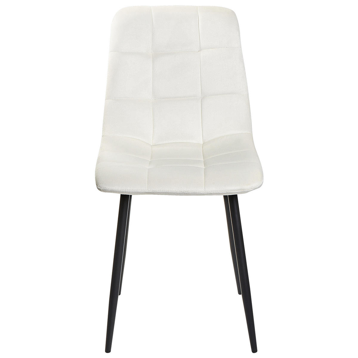 ÉTKEZŐSZÉK 4 darabos Szett Bársony Törtfehér Powell - fekete/fehér, textil (45/88/62cm) - Beliani