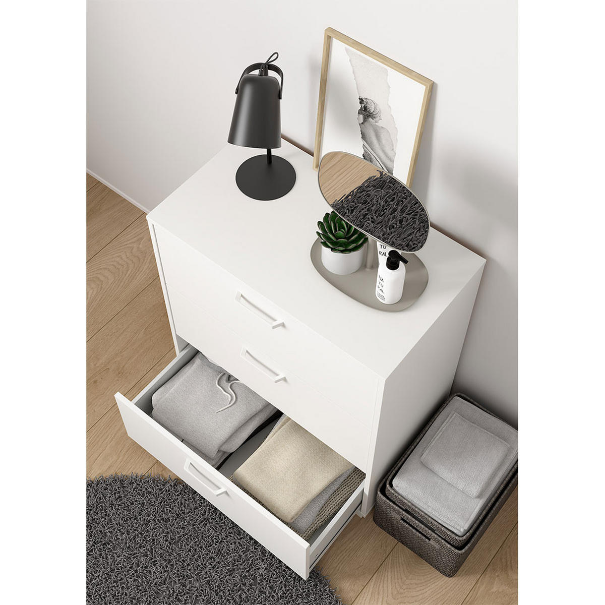 KOMMODE, Sofia, Weiß, Holzwerkstoff, 71 x 40 x 83 cm - Weiß, Holzwerkstoff (71/83/40cm) - ebuy24