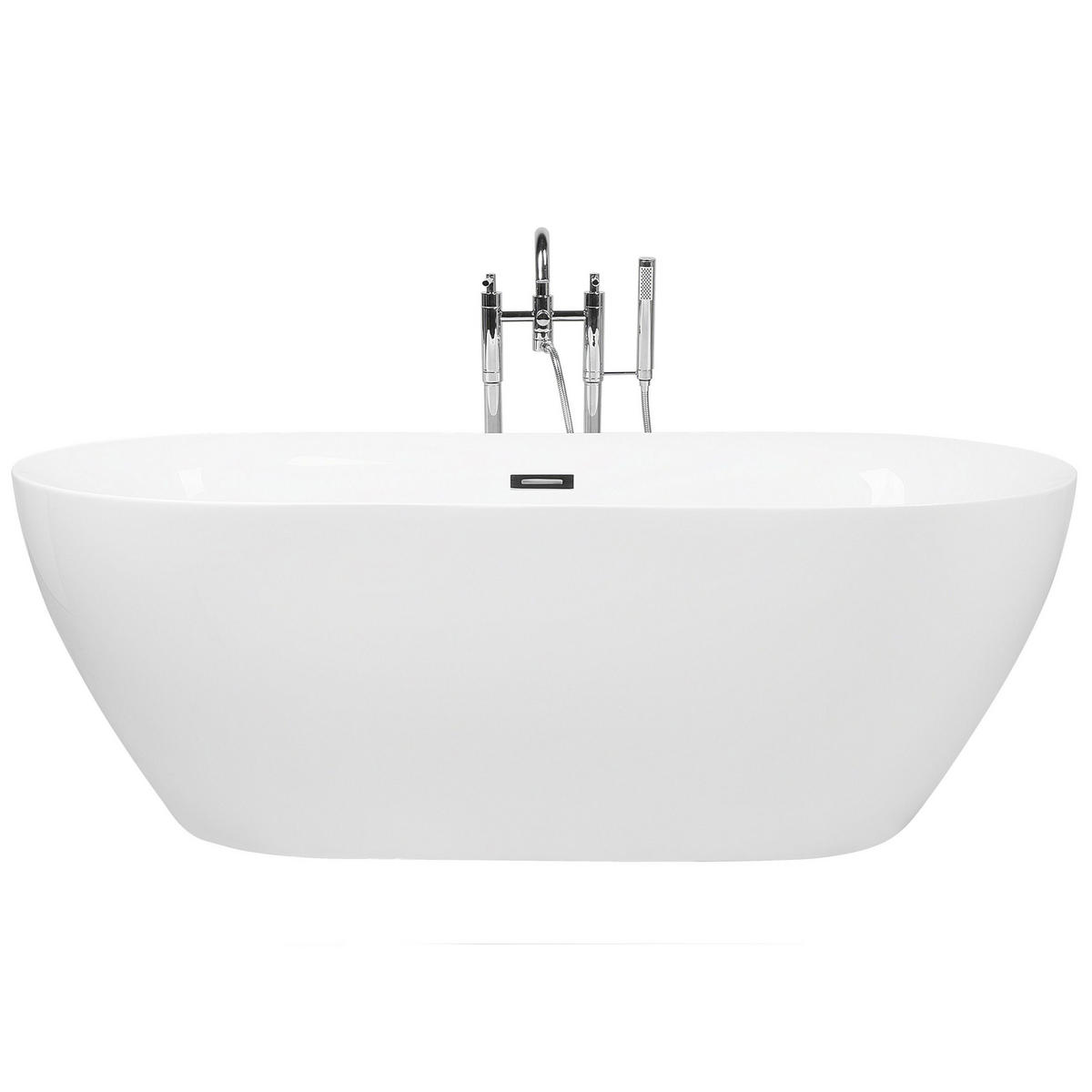 BADEWANNE FREISTEHEND 80x180x58 cm weiß Carrera - Weiß, Kunststoff (80/58/180cm) - Beliani