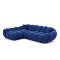 ECKSOFA Liva Königsblau Samtstoff L-Form Links - Blau, Textil (265/160cm) - VAROYAL