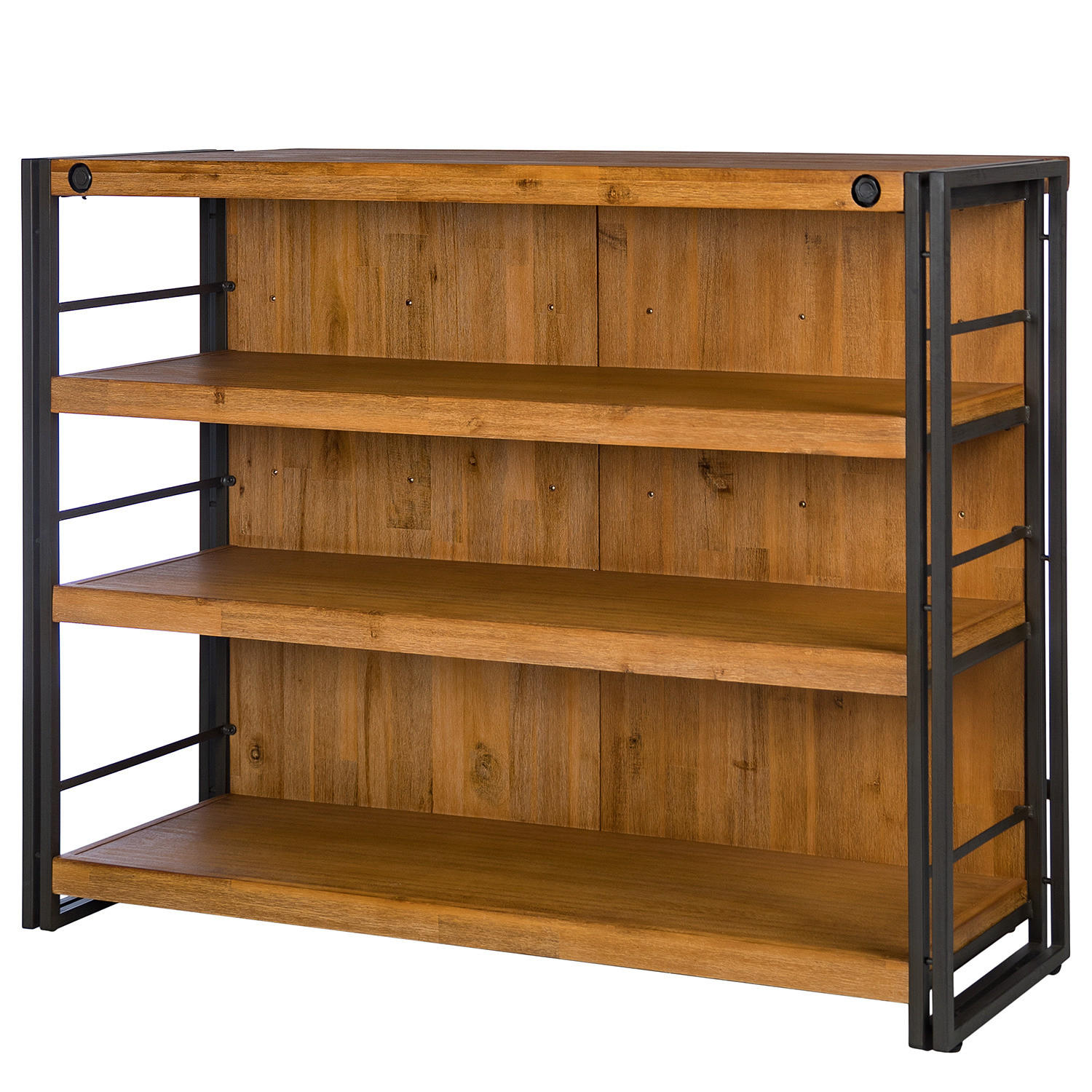 BAR - Akazie teilmassiv / Metall - Braun, Holz (140/105/52cm) - home24