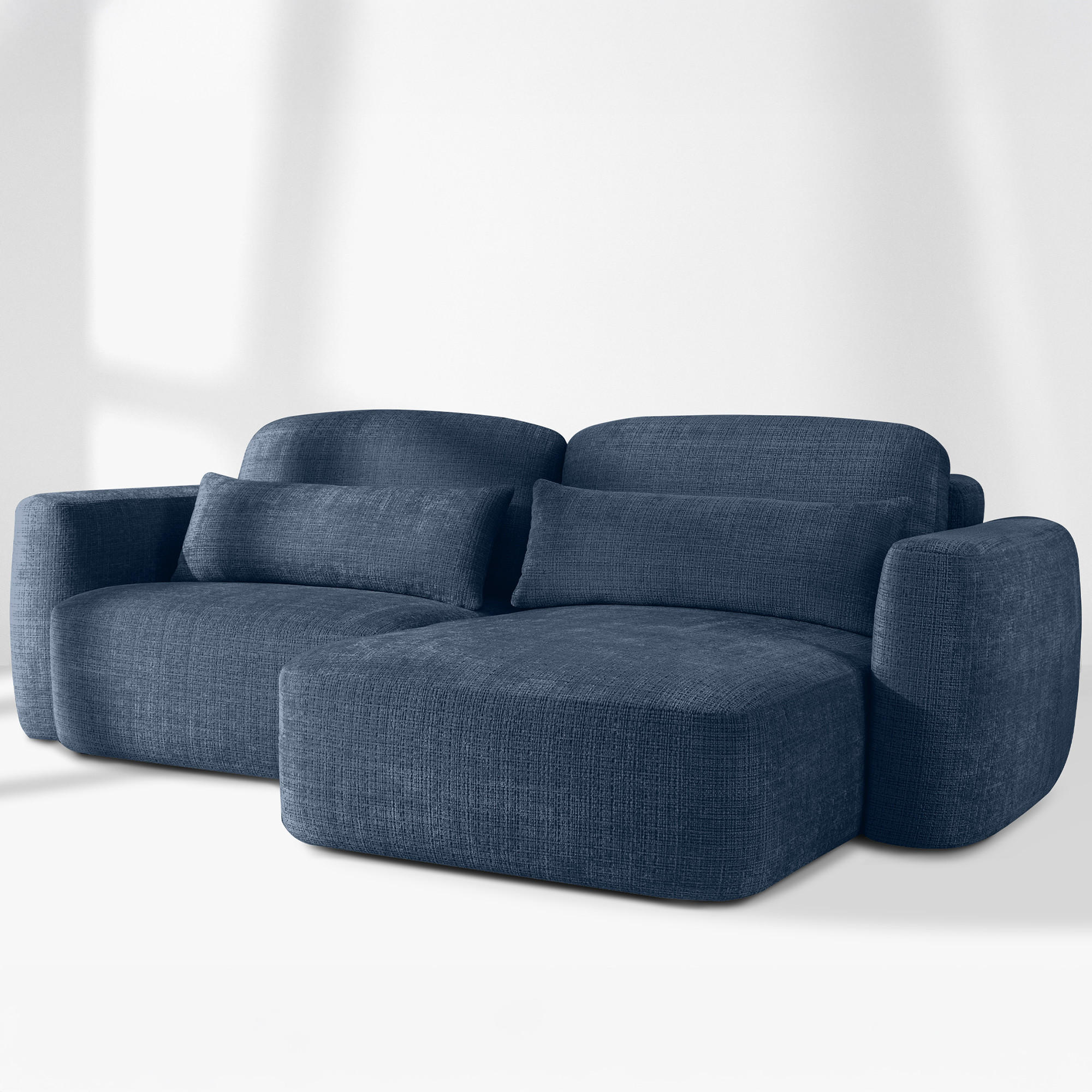 SITZGARNITUR ELOSA - Dunkelblau, Holz/Textil (245/85/165cm) - KONSIMO®