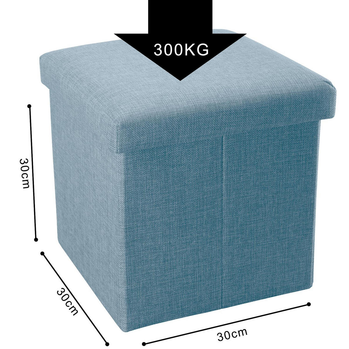SITZBOX Faltbar 30/30/30 cm (Blau) - Hellblau, Textil (30/30/30cm) - Intirilife