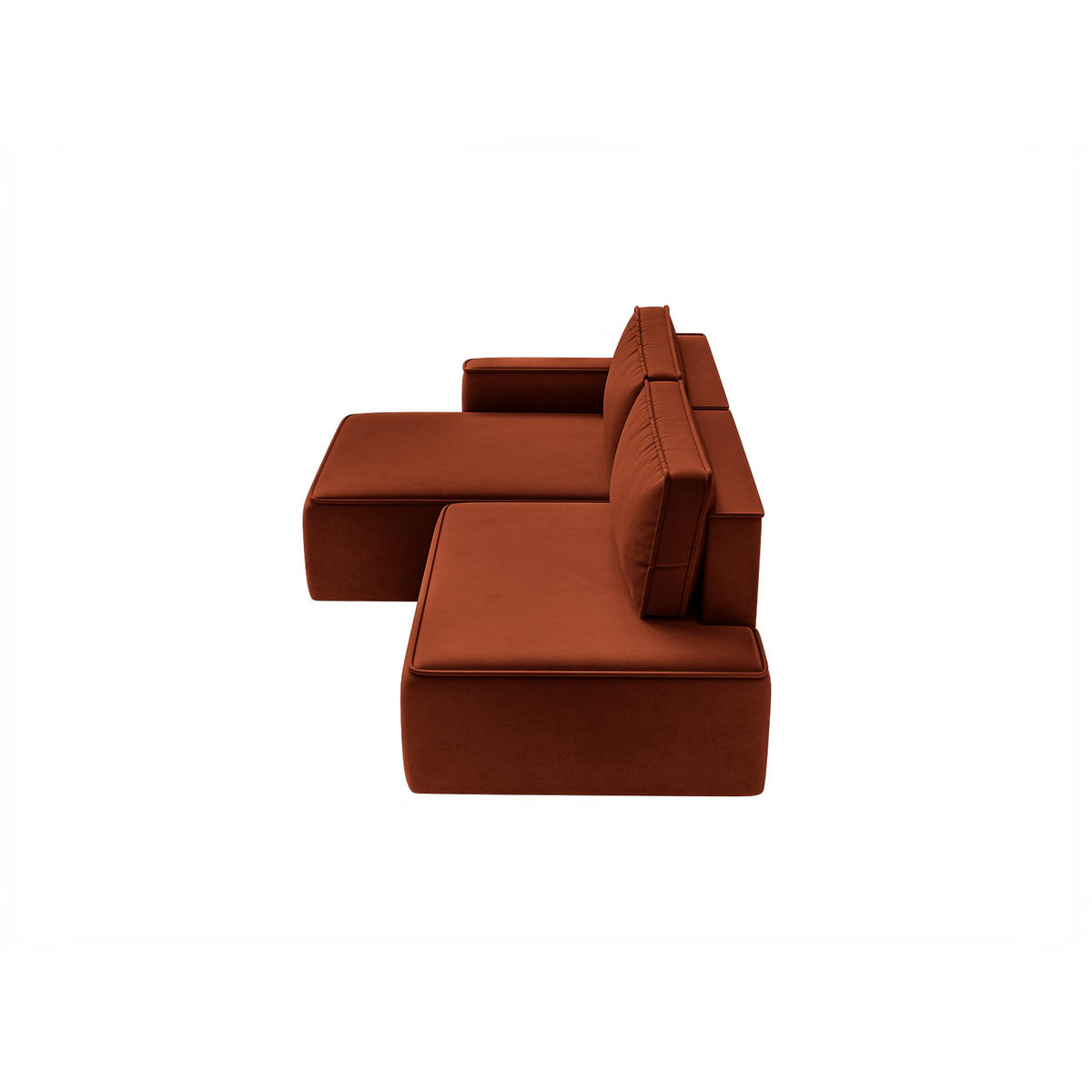 ECKSOFA Sarro mit Schlaffunktion, Rotbraun - Rostfarben, Textil (165/260cm) - Fedve